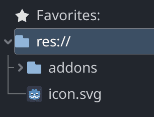 Hierarchy of Godot after import of the plugin