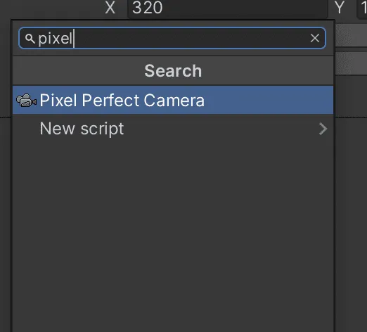 add pixel perfect camera on the tilemap in Unity