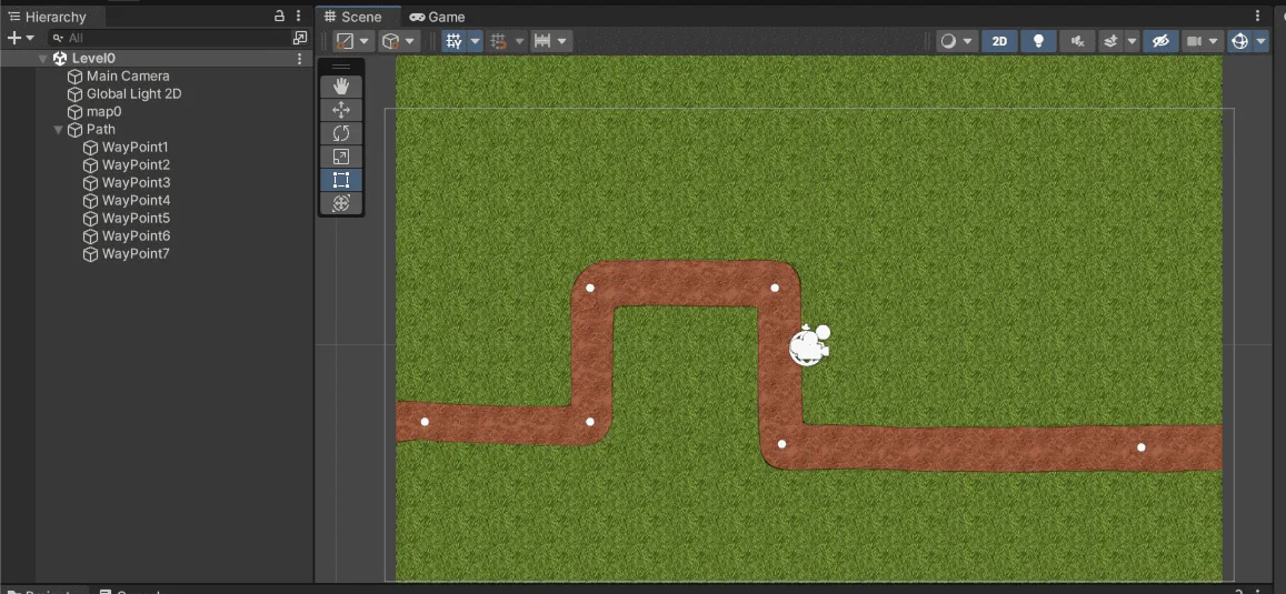 create waypoint for the path - tower defense game with unity