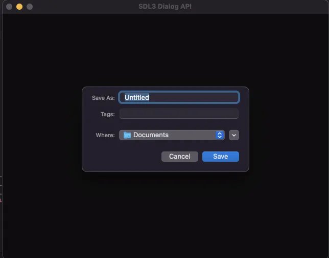 Save File Dialog with SDL3 Dialog API