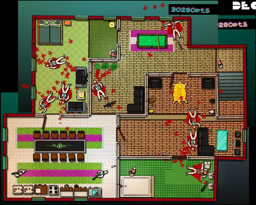 Top down map hotline miami for creating a 2D light