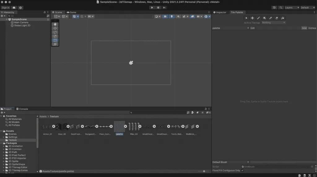 Palette editor open