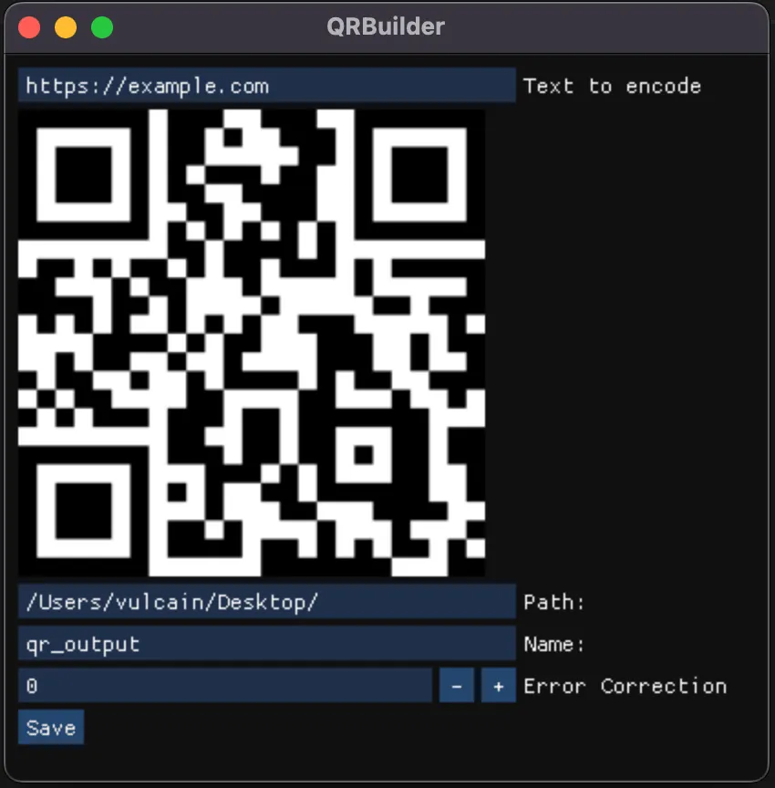 QRBuilder screenshot - Generate a QR Code