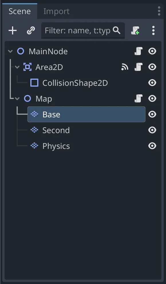Scene window - Getting started with Godot