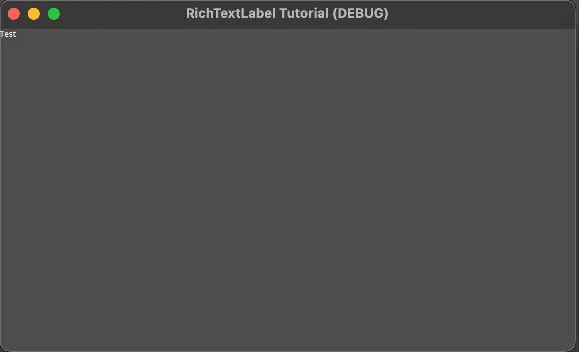Result of the simple test - Display text with Godot