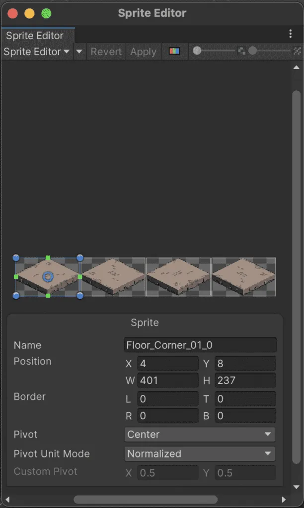 Sprite editor tile size