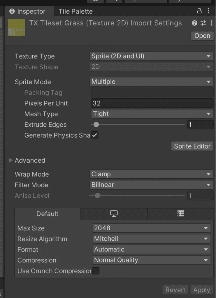 Texture property multiple sprites